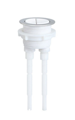 Taps2Traps Heavyweight 38mm Toilet Dual Flush Valve Button Ceramic White Porcelain With Stainless Steel Ring from B&Q