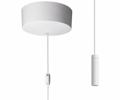 Taps2Traps™ Matt White Bathroom Light Pull Switch With Modern Sleek Toggle & White Cord 2 Way 6A from B&Q
