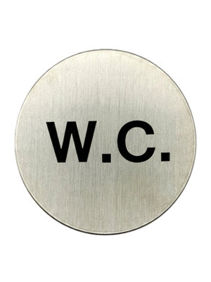 Taps2Traps W.c Water Closet Toilet Door Sign 75mm Stainless Steel Accessible Bathroom Sign Adhesive Backing from B&Q