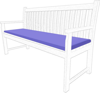 istyle mode 2 Seater Garden Bench Cushion Seatpad Indoor & Outdoor Use - Purple