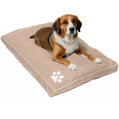 istyle mode Super Soft Cosy Beige Large Dog Beds Cushion Water Resistant Mattresses Washable Zipped Cover With Cushion from B&Q
