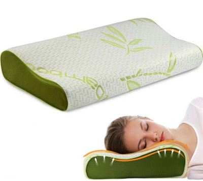 istyle mode Bamboo Contour Memory Pillow Orthopedic Cervical Support For Neck & Shoulder 40X60Cm from B&Q