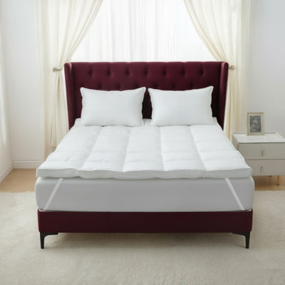 istyle mode Goose Down Feather Mattress Topper 100% Cotton Cover All Sizes 5Cm  Extra Deep from B&Q