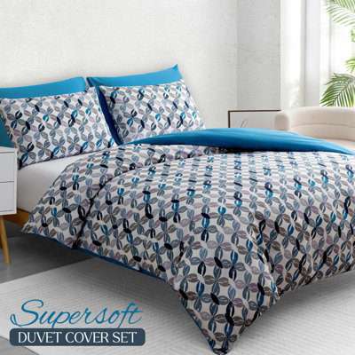 B&Q Pamposh Single Duvet Cover Set Premium Brushed Microfiber Duvet Cover Ultrasoft Hypoallergenic Reversible With Zipper Closure