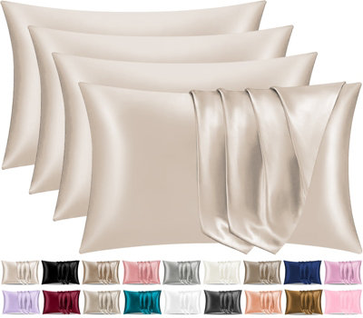 Pamposh Satin Silk Pillowcases For Hair And Skin Pack Standard With Envelope Closure Pcs Pillowcases Size 4