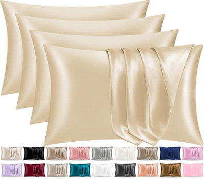 Pamposh Satin Silk Pillowcases For Hair And Skin Pack Standard With Envelope Closure Pcs Pillowcases Size 4
