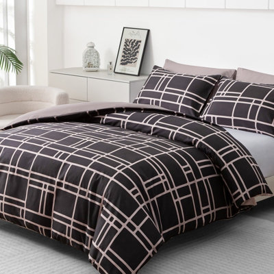 Pamposh Single Duvet Cover Set - Premium Brushed Microfiber Reversible Single Duvet Cover With Zipper Closure B&Q