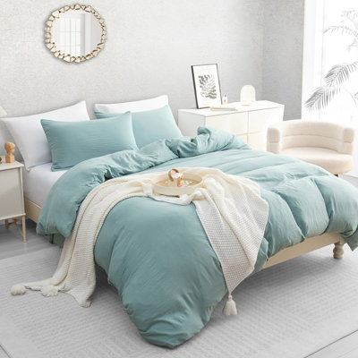 B&Q -  Single Duvet Cover Set Pre-Washed Microfibre Bedding Set Comfort Lightweight Premium Quilt Cover Set With Zipper Closure