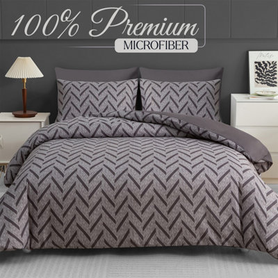 B&Q -  King Size Duvet Cover SetsPremium Brushed Microfiber ReversibleHypoallergenic King Duvet Cover With Zipper Closure