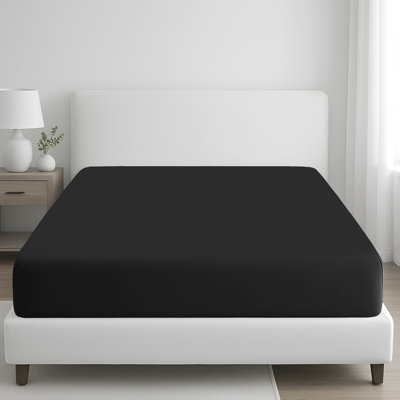 B&Q -  400 Thread Count Egyptian Cotton King Size Fitted Sheet Durable Double Premium Natural Cotton Deep Fitted Sheets