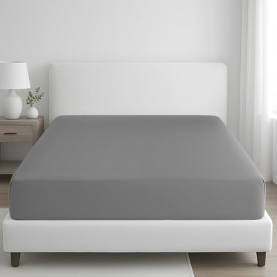B&Q -  400 Thread Count Egyptian Cotton Single Fitted Sheet Durable Double Premium Natural Cotton Deep Fitted Sheets