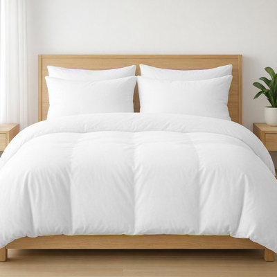 B&Q -  400 Thread Count Egyptian Cotton Single Duvet Cover Set Premium Cotton Breathable Luxury Bedding Set With Zipper Closure