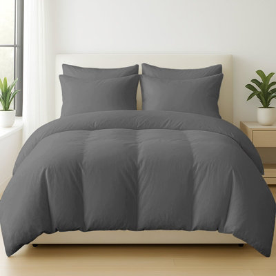 B&Q -  400 Thread Count Egyptian Cotton Double Duvet Cover Set Premium Cotton Breathable Luxury Bedding Set With Zipper Closure