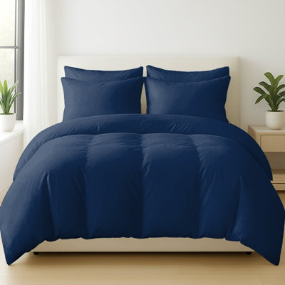 B&Q -  400 Thread Count Egyptian Cotton Single Duvet Cover Set Premium Cotton Breathable Luxury Bedding Set With Zipper Closure