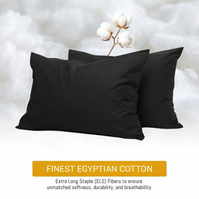 Pamposh 400 Thread Count Egyptian Cotton Pillow Cases 2 Pack Breathable Ultrasoft Pillow Covers from B&Q