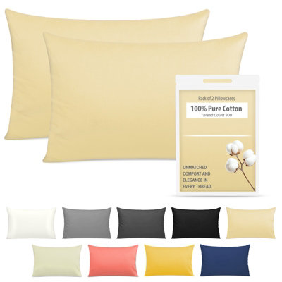 Pamposh 400 Thread Count Egyptian Cotton Pillow Cases 2 Pack Breathable Ultrasoft Pillow Covers from B&Q