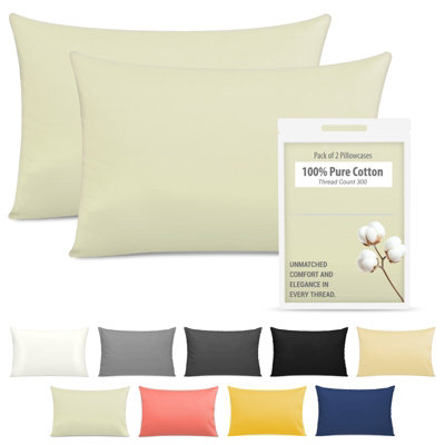 Pamposh 400 Thread Count Egyptian Cotton Pillow Cases 2 Pack Breathable Ultrasoft Pillow Covers from B&Q