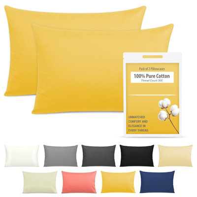 Pamposh 400 Thread Count Egyptian Cotton Pillow Cases 2 Pack Breathable Ultrasoft Pillow Covers from B&Q