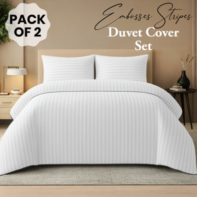 Pamposh Premium Reversible Single Duvet Cover Set Pack Of 2 Soft Microfiber Bedding With Zipper ClosureCorner Ties & Matching Pillowcase from B&Q