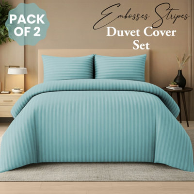 Pamposh Premium Reversible Single Duvet Cover Set Pack Of 2 Soft Microfiber Bedding With Zipper ClosureCorner Ties & Matching Pillowcase from B&Q