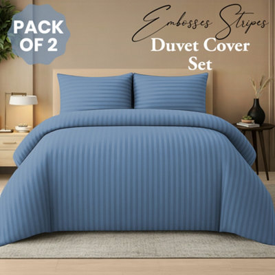 Pamposh Premium Reversible Single Duvet Cover Set Pack Of Soft Microfiber Bedding With Zipper Closure, Corner Ties & Matching Pillowcase Size 2 B&Q