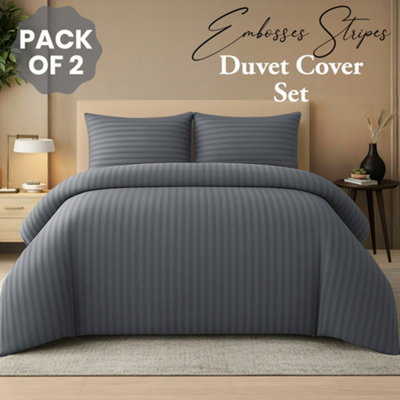 Pamposh Premium Reversible Single Duvet Cover Set Pack Of 2 Soft Microfiber Bedding With Zipper ClosureCorner Ties & Matching Pillowcase from B&Q