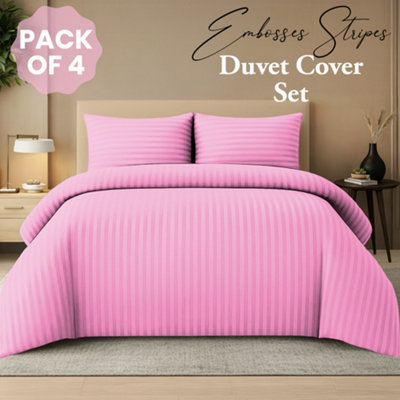 Pamposh Premium Reversible Single Duvet Cover Set Pack Of 4 Soft Microfiber Bedding With Zipper ClosureCorner Ties & Matching Pillowcase from B&Q