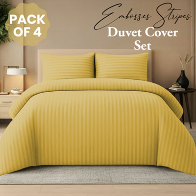 Pamposh Premium Reversible Single Duvet Cover Set Pack Of 4 Soft Microfiber Bedding With Zipper ClosureCorner Ties & Matching Pillowcase from B&Q