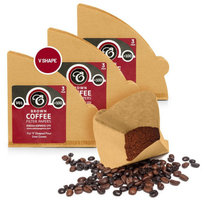 Edesia Espress 300 Size V01 Brown Coffee Filter Paper ConesV ShapedCompatible With Hario Size 01