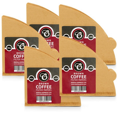 Edesia Espress 500 Size V01 Brown Coffee Filter Paper ConesV ShapedCompatible With Hario Size 01