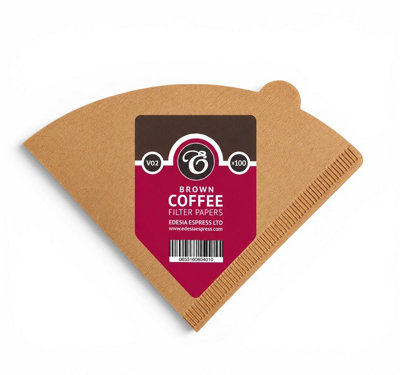 Edesia Espress 100 Size V02 Brown Coffee Filter Paper ConesV ShapedCompatible With Hario