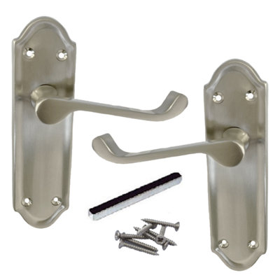 Betley Butterfly Ashford Door Handle Internal Latch Scroll LeverSatin from B&Q