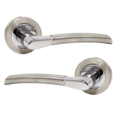 Betley Butterfly Indiana Door Handles Latch Lever On Rose DuoChrome Satin 125mm