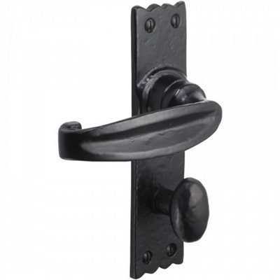 Betley Butterfly Iron Door Handles Black 158 X 38mm Antique Vintage Cottage Bathroom Handle from B&Q