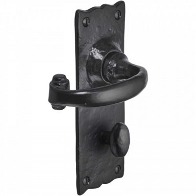 Betley Butterfly Iron Door Handles Black 158 X 55mm Antique Vintage Cottage Bathroom Lock Handle from B&Q