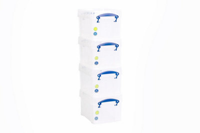 Really Useful Box Company Really Useful Box Plastic Storage Litre Clear (Pack Of 4) Size 3