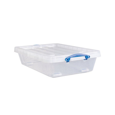 Really Useful Wheeled Box 33.3 Litre Clear Pack of 3 33.3CWB-PK3 - Image 3