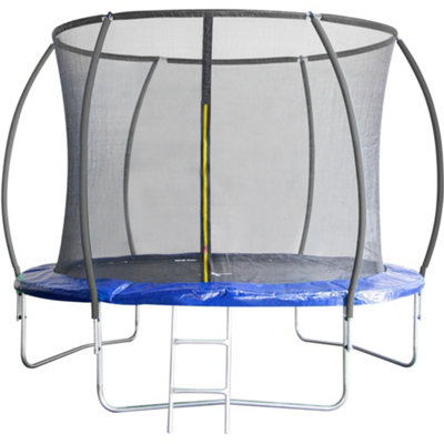 Leapfrog 10Ft Or 305Cm Round Outdoor Trampoline With Blue PaddingInternal Safety Enclosure And Ladder from B&Q