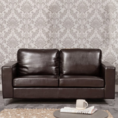  - Woodleigh 3 Seat Bonded Leather SofaBrown