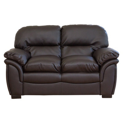Leverton 2 Seat Bonded Leather SofaBrown from B&Q