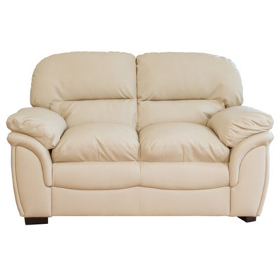 Leverton 2 Seat Bonded Leather SofaCream from B&Q