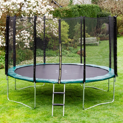 B&Q Green Kanga Or 366Cm Round Outdoor Trampoline With Padding, Safety Enclosure And Ladder 12Ft