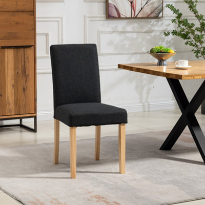 B&Q Maiolo Fabric Dining Chairs - Set Of 2 - Black