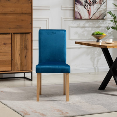 B&Q Maiolo Velvet Dining Chairs - Set Of 2 - Blue