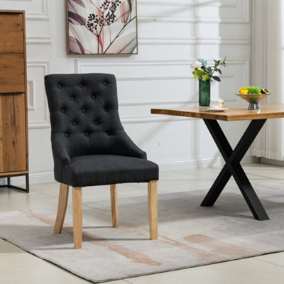 Ravenna Fabric Dining ChairsSet Of 2Black from B&Q