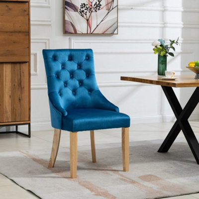 Ravenna Velvet Dining ChairsSet Of 2Blue from B&Q