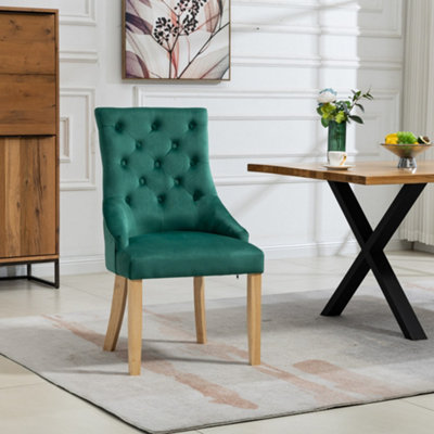 Ravenna Velvet Dining ChairsSet Of 2Green from B&Q