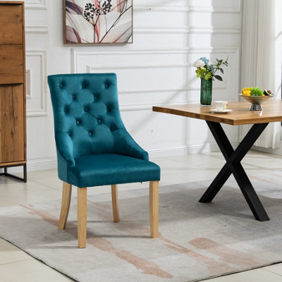 Ravenna Velvet Dining ChairsSet Of 2Teal from B&Q