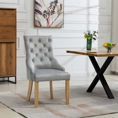 Ravenna Velvet Dining ChairsSet Of 2Silver from B&Q