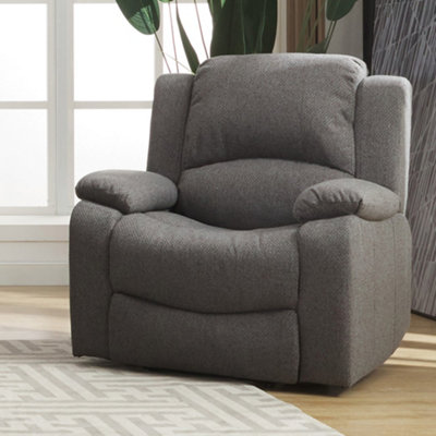 B&Q Marldon 92Cm Wide Fabric Manual Recliner Armchair Dark/Grey